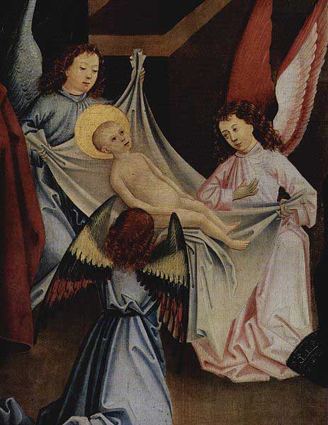 Friedrich Herlin Geburt Christi, Anbetung des Christuskindes